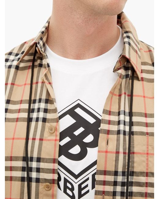 Burberry Ellison Logo-print Cotton T-shirt in White for Men | Lyst