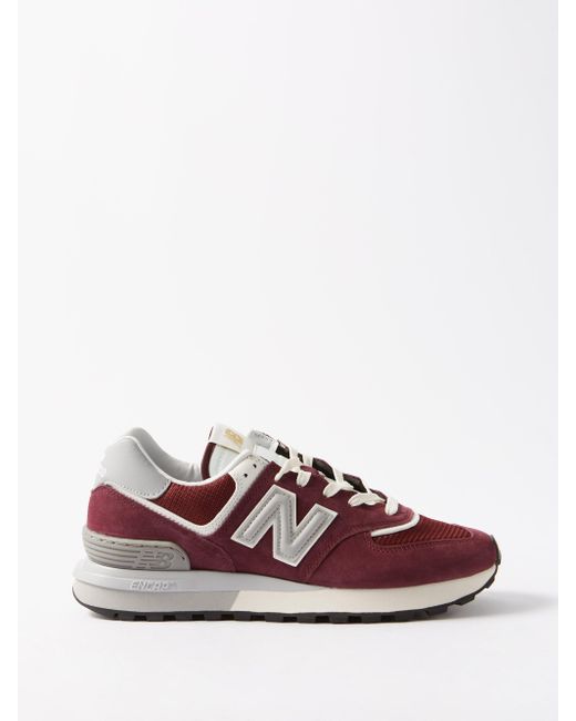 New Balance 574 Legacy Leather And Mesh Trainers in Dark Red (Red) for ...