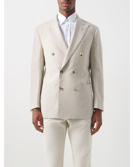 Thom Sweeney Patch-pocket Linen-cambric Blazer in Beige (Natural) for ...