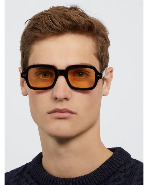gucci square acetate sunglasses black green red