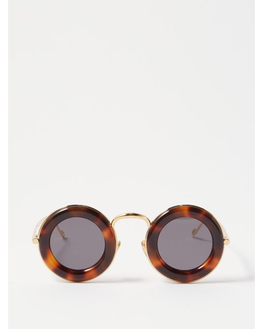 Loewe Round Tortoiseshellacetate And Metal Sunglasses for Men Lyst