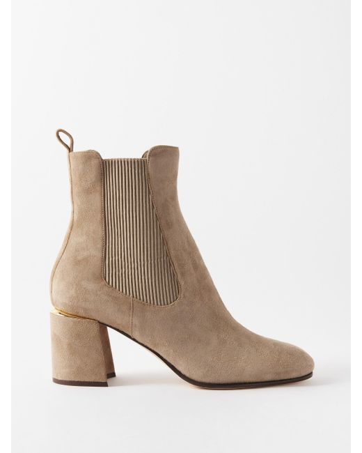 Jimmy Choo Natural Thessaly 65 Suede Ankle Boots