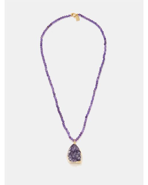 Crystal Haze Jewelry Purple Amethyst & 18kt Gold-plated Necklace