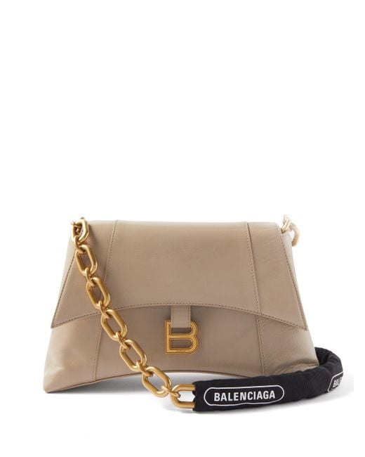 Balenciaga Downtown S Chain-handle Leather Shoulder Bag in Beige ...