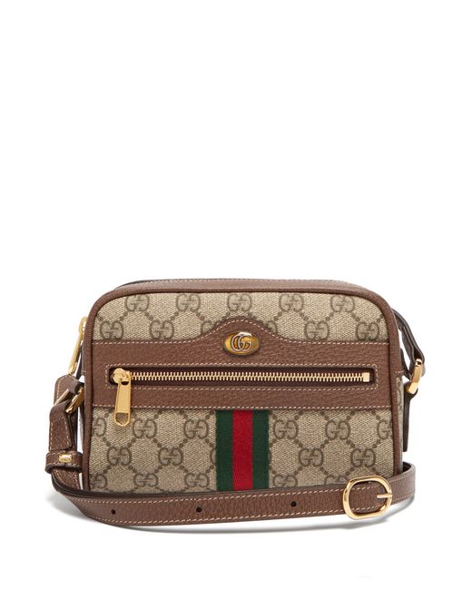 Gucci Ophidia Gg Supreme Cross Body Mini Bag in Brown | Lyst UK