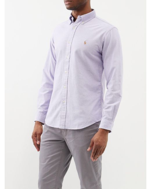 Polo Ralph Lauren Custom-fit Cotton-oxford Shirt in Purple for Men | Lyst  Canada
