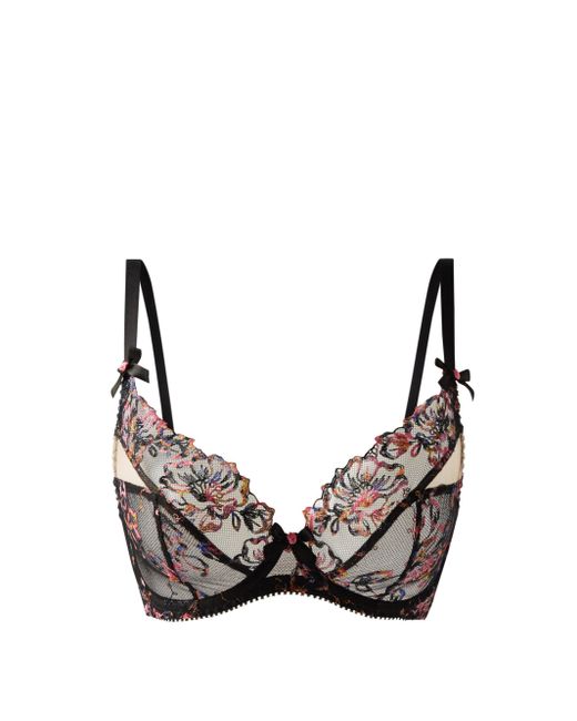 Agent Provocateur Leisha Floral-embroidered Lace Underwired Bra in ...