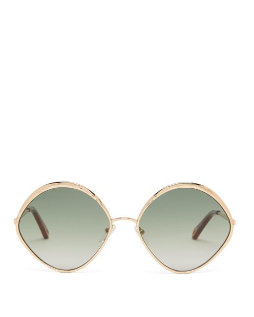 Lunettes de soleil en métal à monture losange Dani Chloé | Lyst