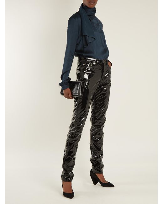 Saint Laurent Sim-leg Vinyl Trousers in 