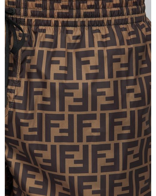 Fendi Brown Nylon Boxer Swim Shorts main image 0