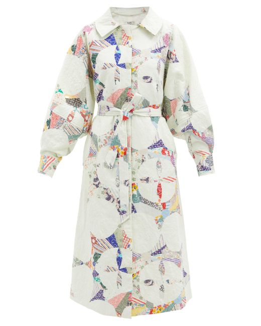 Sea Paloma Patchwork Quilted Cotton Coat in White | Lyst