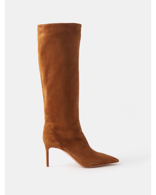 aquazzura curzon 75 suede knee boots
