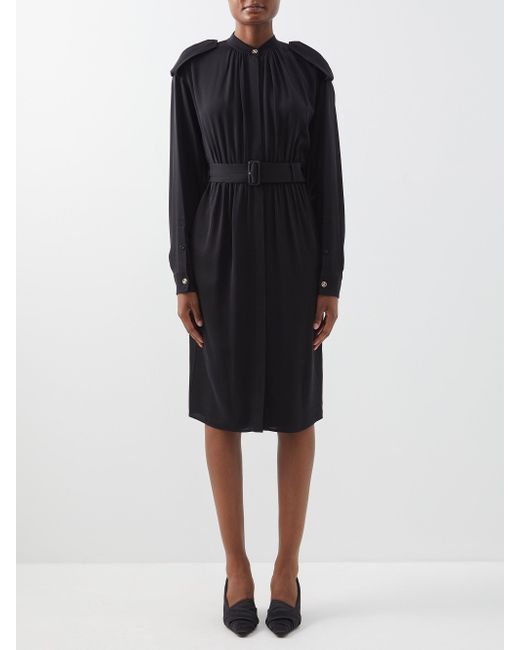 Burberry Belted Midi Dress in Black Lyst Canada