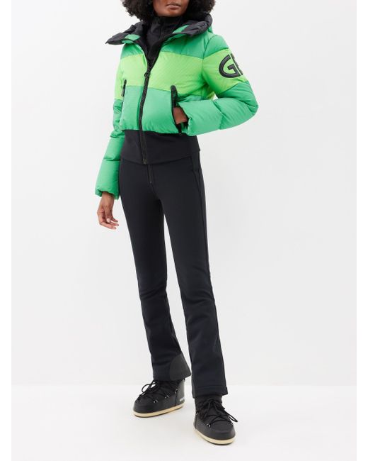 Goldbergh Fever Cropped Quilted Down Ski Jacket in Green Lyst