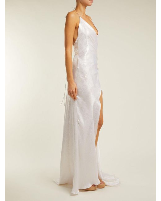 Lyst - Adriana Iglesias Scarface Silk Blend Satin Dress in White