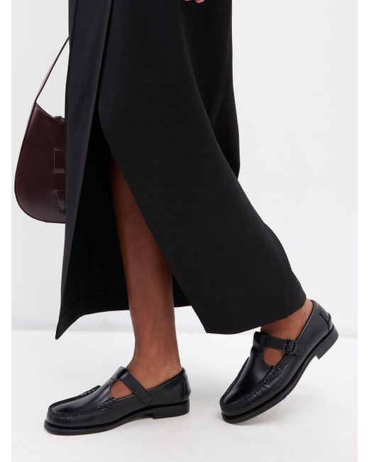 Hereu Alber Leather Tbar Loafers in White Lyst