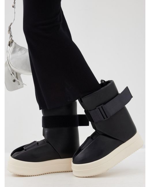 Rick Owens Splint Leather High-top Trainers in Black | Lyst