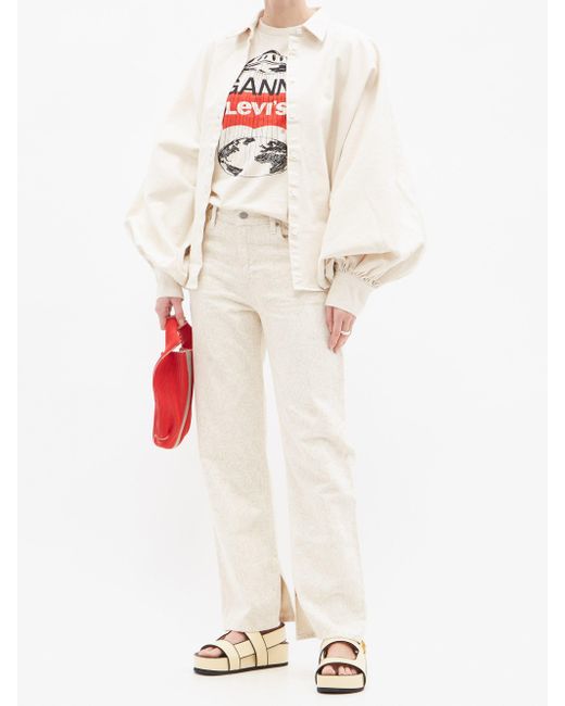 Ganni Denim X Levi's Floral-print Slit 
