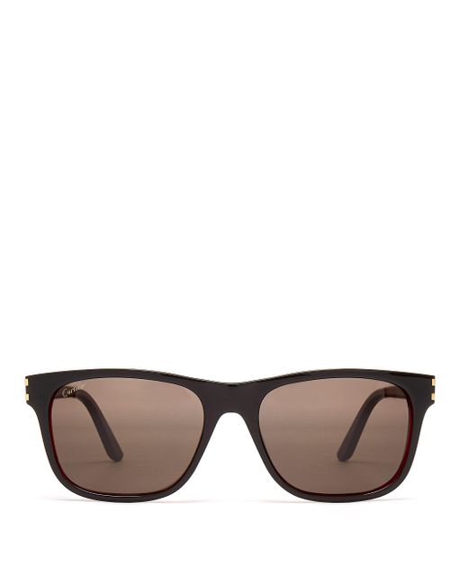 Cartier C Décor Square Acetate Sunglasses in Black for Men Lyst