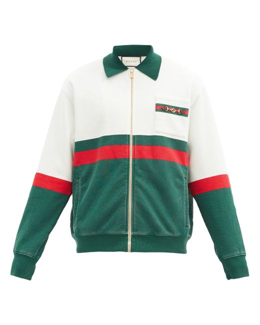 メンズ Gucci ホースビット コットントラックジャケット グリーン | Lyst