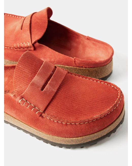 suede backless loafers