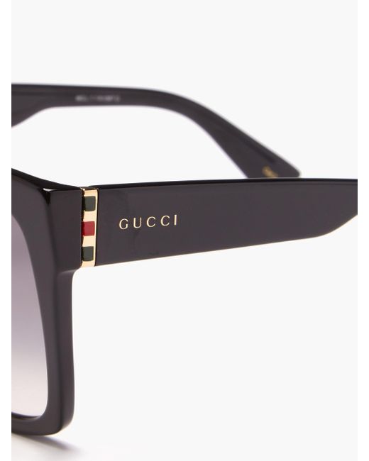 Gucci Oversized Square Acetate Sunglasses in Black Gold (Black) - Lyst