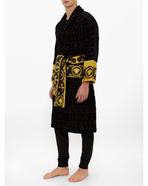 versace black bathrobe