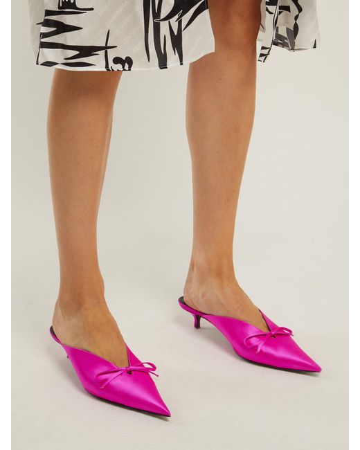 balenciaga pink knife mules
