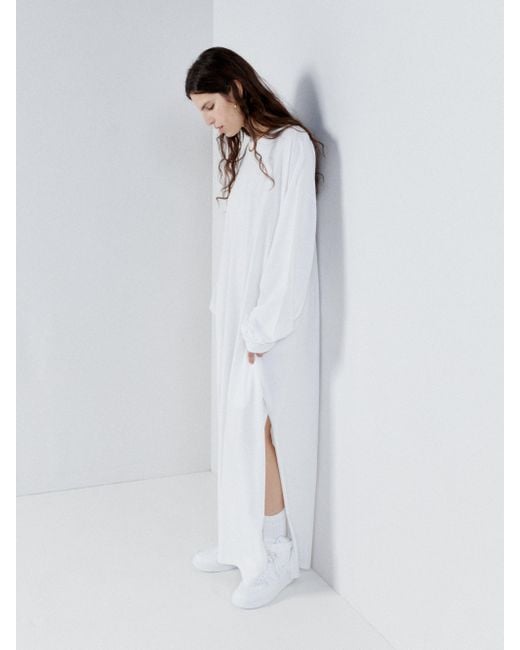 Maxi white shirt top