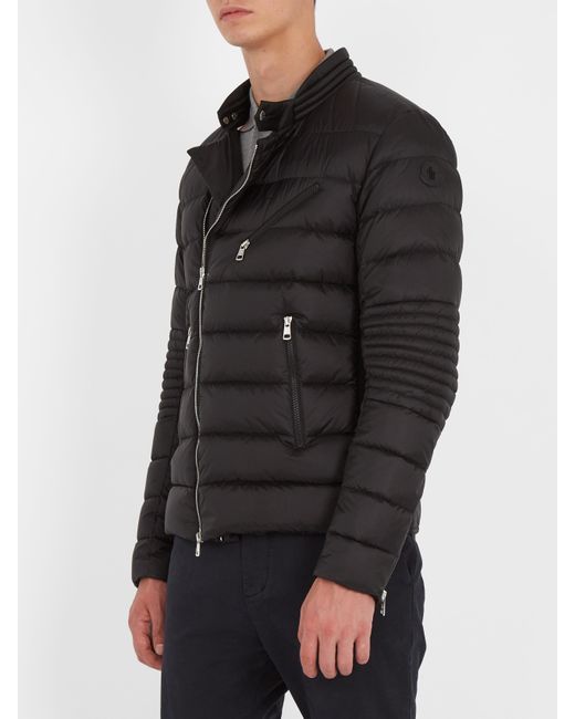 Moncler Aubin Down Biker Jacket in Black for Men | Lyst