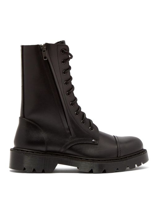 Vetements Leather Combat Boots in Black | Lyst