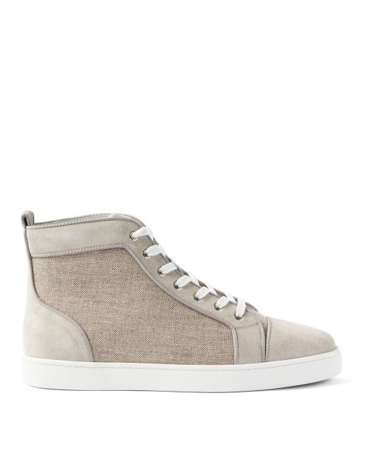 Christian Louboutin Louis Orlato High-top Suede And Canvas Trainers in ...