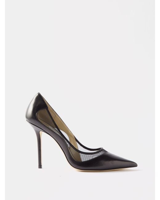 Jimmy Choo Love 100 Leather And Mesh Pumps in Black | Lyst Australia