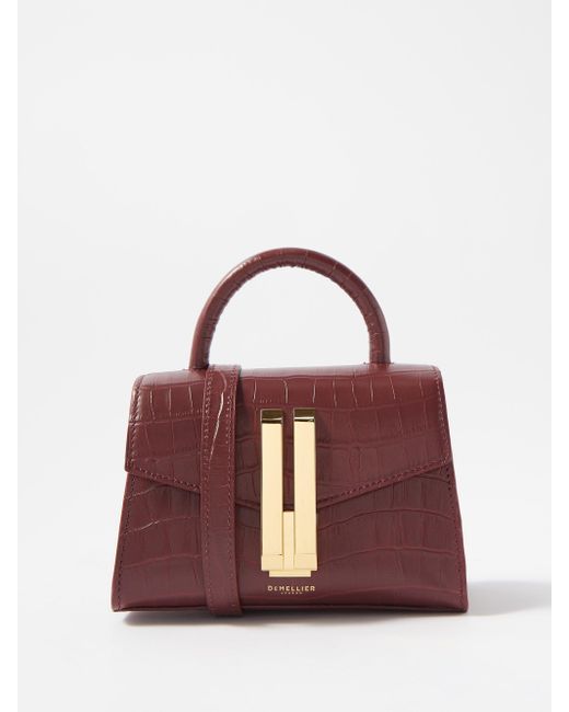 DeMellier The Nano Montreal Leather Crossbody Bag in Burgundy (Red) Lyst