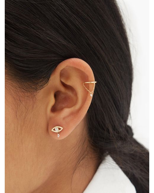 PERSÉE Diamond & 18kt Gold Single Ear Cuff in White | Lyst UK