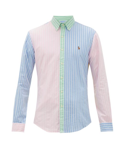 Polo Ralph Lauren Colour-block Striped Cotton-oxford Shirt in Pink for Men  | Lyst Australia