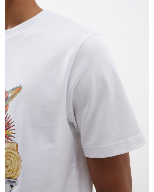 CASABLANCA Celestial Pyramid-print Cotton-jersey T-shirt in White for Men |  Lyst UK