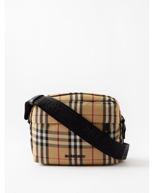 Burberry Check-canvas Cross-body Bag in Black for Men | Lyst Canada