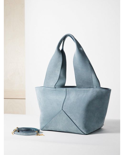 Metier Blue Market Small Suede Tote Bag