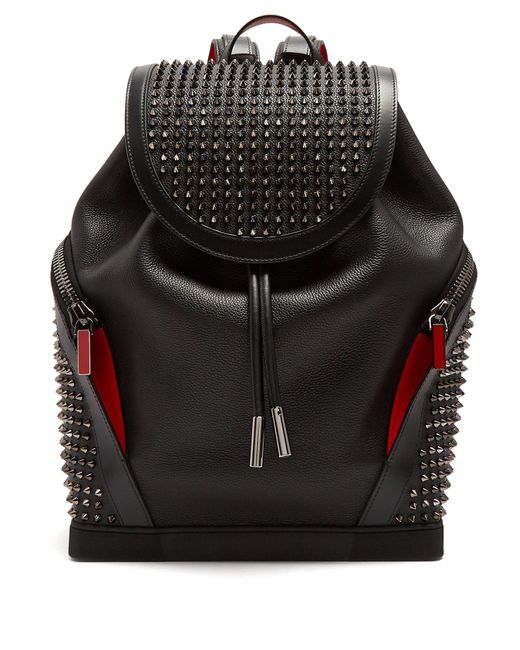 Christian Louboutin Explorafunk Spike Embellished Backpack in Black for