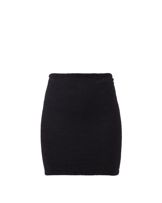 Hunza G Crinkle-knit Mini Skirt in Black | Lyst UK