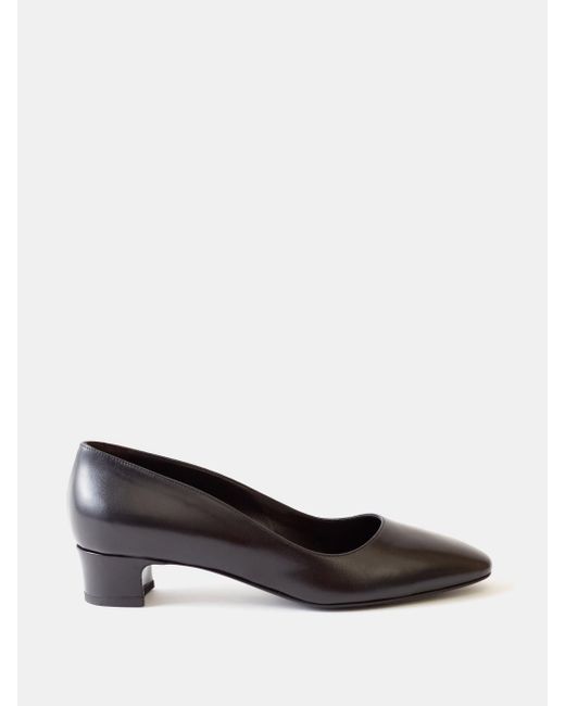 The Row Luisa 35 Blockheel Leather Pumps in Black Lyst
