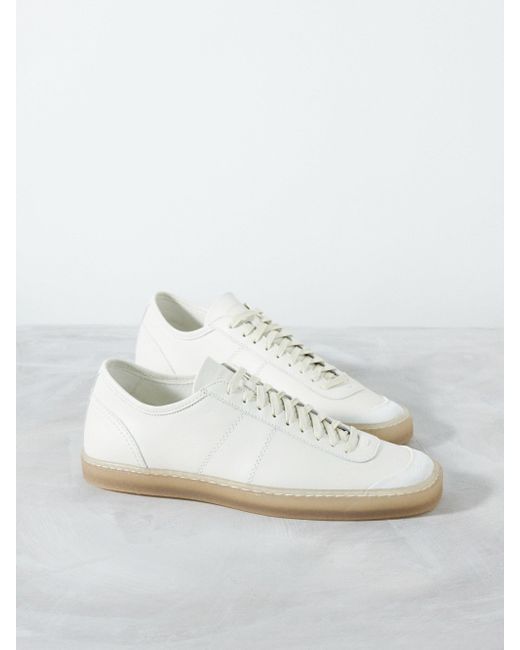 Lemaire Linoleum Low-top Leather Trainers in White | Lyst