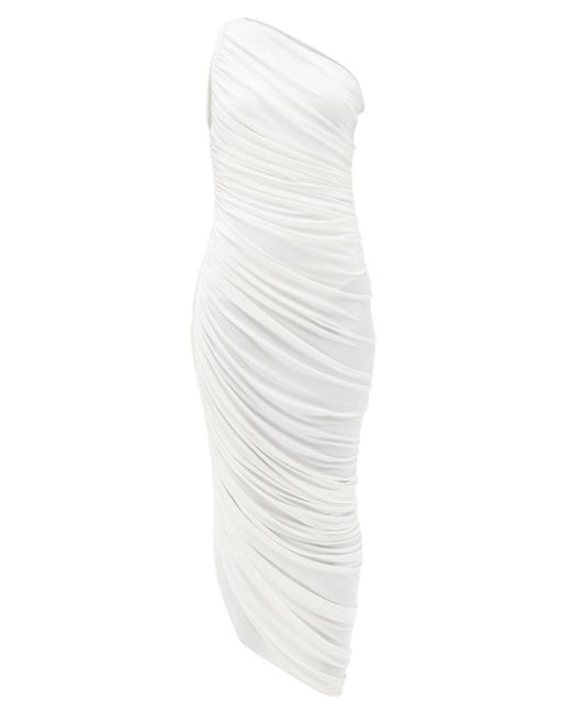 Norma Kamali Diana Asymmetric Jersey Maxi Dress in White - Lyst