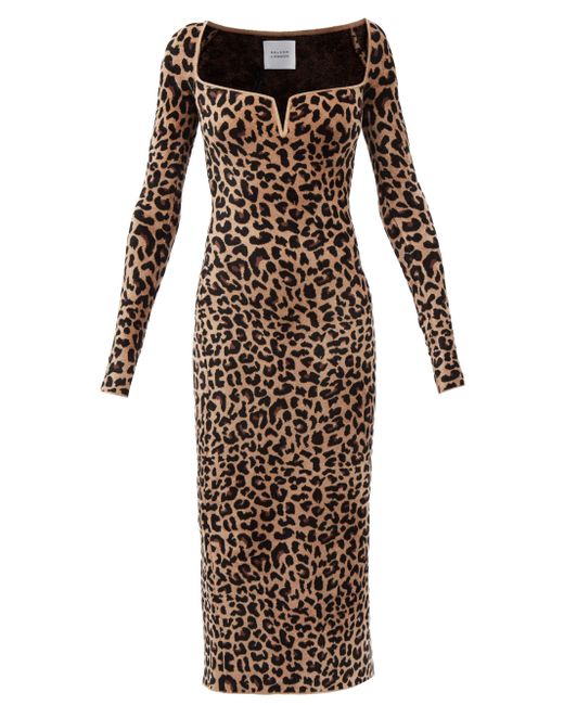 Galvan London Freya Leopard-print Cutout Midi Dress - Lyst