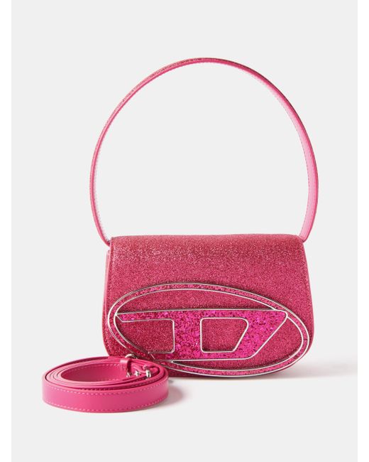 DIESEL 1dr Small Glitter Shoulder Bag in Pink | Lyst
