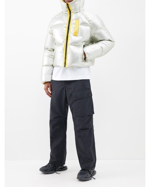 Cropped quilted jacket in ripstop fabric