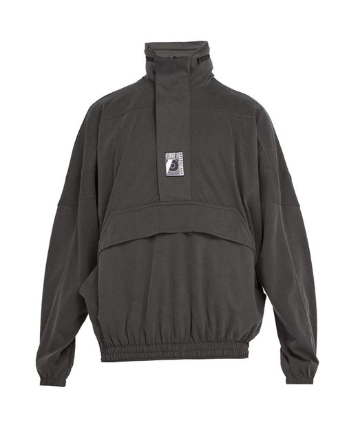 Balenciaga Logo-embroidered Half-zip Cotton-jersey Sweatshirt in Grey (Grey)  for Men | Lyst Canada