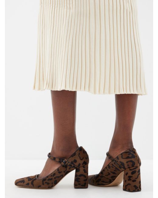 Le Monde Beryl Leopardprint Ponyhair Mary Jane Pumps in Brown Lyst