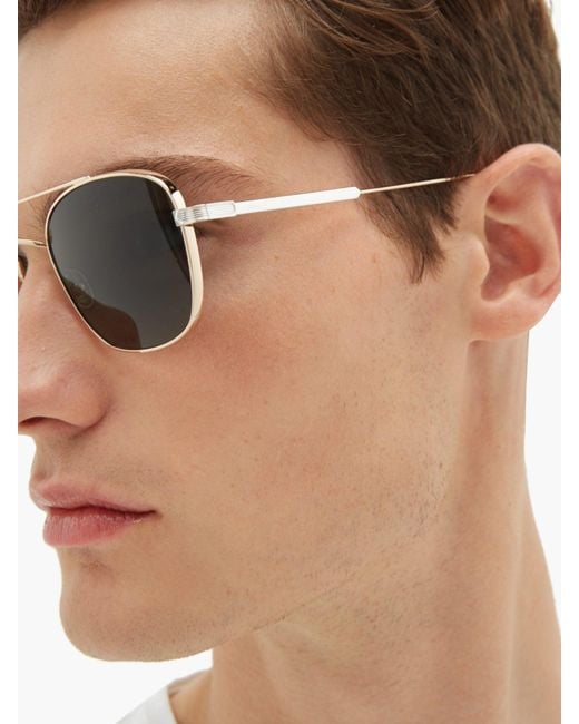 Cartier C De Cartier Aviator Titanium Sunglasses in Gold (Metallic) for